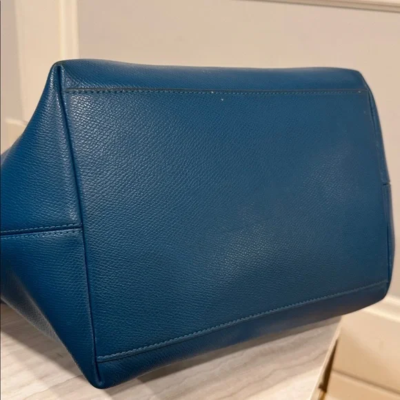 Coach Taxi Teal Leather Tote Bag - Picture 9 of 17
